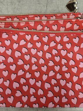 3X Heart Print Ipsy Cosmetics Bags Lot of 3 brand new, never used